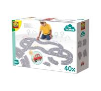 SES Creative 13152 Circuit Routier Feutrine 40 Pièces avec Voiture - Jeu Créatif dès 24 Mois - Personnalisez Les Routes avec des Courbes et des Lignes Droites