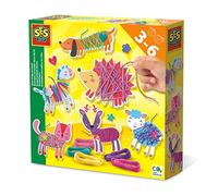 SES Creative 14024 - Animaux enroulés dans du fil, enroulement facile, autocollants à paillettes, mélange et associe les combinaisons de couleurs de ton choix