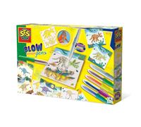 SES Creative 14286 Dinosaure Blow Airbrush Pens avec changement de couleur magique, multicolore, taille unique