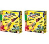 SES Creative 14288 - Lanceur d'avion en Papier, Tirez Plus Loin avec Le Lanceur, Facile à Plier, Ensemble Complet pour Les Enfants de 5 Ans et Plus, Jaune (Lot de 2)