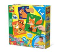 SES Creative 14403 - My First - Coller des queues d'animaux, découvrir 14 Animaux et Leurs queues, Set Complet pour Les Enfants de 1 à 4 Ans