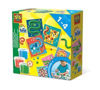 SES Creative 14435 Mes premières Cartes à tâches en Argile Animaux, Jeu éducatif avec de l'argile pour Les Tout-Petits, à partir de 1 an