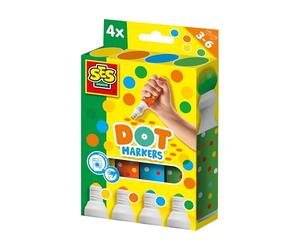 Ses Creative 14600 - Marqueurs à Points pour Enfants - Crée de l'art avec des Points - 4 Marqueurs à Points XXL - Faire de Gros Points