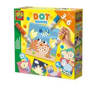 Ses Creative 14602 - Marqueurs à Points avec 6 Pages à Colorier - Crée de l'art avec des Points - 3 Marqueurs XXL - Faire de Gros Points