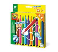SES Creative 14696 - Feutres - Prise en Main Triangulaire, poignée Ergonomique, de Magnifiques Couleurs Vives, s’élimine Facilement des Tissus, Blanc