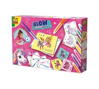 SES Creative Feutres aérographe 14725 Licorne – Kit créatif enfants dès 5 ans avec pochoirs
