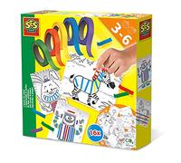SES Creative Kit d'apprentissage 14810 – 16 modèles, ruban adhésif coloré – pour 3 ans et plus