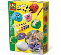 SES Creative 14818 Children's Rock Painting Kit, 6 Colours, for 5 years to 9 yea