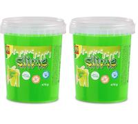 SES Creative 15031 Slime Vert Néon en Pot 470g - Slime de Couleur Néon Vive - Jouet - Jouer avec du Slime (Lot de 2)