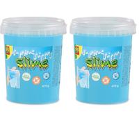 SES Creative 15033 Slime Bleu Pailleté en Pot 470g - Slime Bleu Brillant - Jouet - Jouer avec du Slime (Lot de 2)