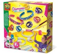SES Creative - Kit Bijoux Diamanzo 6 bagues, 2 bracelets à peindre - 8 ans+