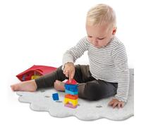 Ses Creative Blocs De Construction En Bois - 50 Pieces - Des 12 Mois - 47 Blocs. 3 Figurines De Jeu A Tete D'animaux En Bois. Sac De