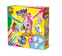 SES Creative – Kit créatif Blow Airbrush Puppies Surprise | 3 chiots blancs à décorer