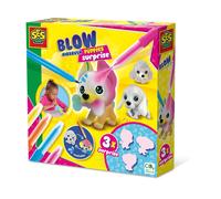 SES Creative – Kit créatif Blow Airbrush Puppies Surprise | 3 chiots blancs à décorer