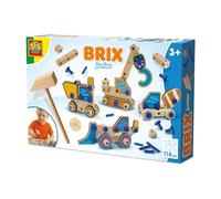 Ses Creative -Brix Junior-Véhicules de Construction-Paquet de Saut-Conception modulaire Qui évolue avec l'enfant-Idée cadeau-20 Formes de véhicules de Construction en Bois-3+