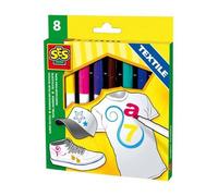 SES Creative - Crayons textiles Super, 8 couleurs