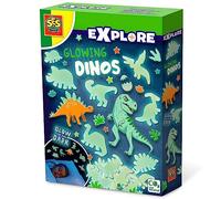 SES Creative | Dinosaures Phosphorescents Muraux | Kit Déco Chambre Enfant 5 Ans+ | 24 Dinos Lumineux + Autocollants | Jouet Dinosaure Lumineux | Idée Cadeau Garçon