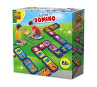 SES Creative | Domino Street - Jeu de Société Géant Enfant 3 Ans+ | 28 Pièces Animaux | Activité Éducative Extérieure | Grandes Tuiles + Sac Textile | Coordination Motricité | 14773
