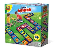 SES Creative | Domino Street - Jeu de Société Géant Enfant 3 Ans+ | 28 Pièces Animaux | Activité Éducative Extérieure | Grandes Tuiles + Sac Textile | Coordination Motricité | 14773