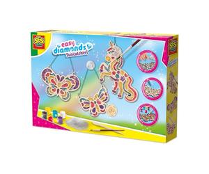 Ses Creative -Easy Diamonds - Attrape-Soleil-Paquet de Saut-Trois Jolies Formes en Bois sur Le thème-Idée Cadeau-3 Formes en Bois sur Le thème Licorne et Papillon-6+