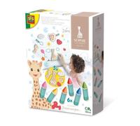 SES Creative - Hobby 1 - 4 - Sophie la girafe - Crayons de couleur pour le bain et formes - Peinture bebe - 6 chiffres - 1+