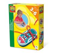 SES Creative | J’apprends à Faire Mes Lacets - Chaussure d’Apprentissage Enfant 3-6 Ans | Jouet Éducatif Lacets | Motricité Fine & Autonomie | Activité Lacets 3 Ans | 14775