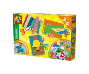 SES Creative J'Apprends à Découper Pas à Pas | Motricité fine | 3 ciseaux | 30 cartes | pour les enfants | 3-6 ans Plusieurs couleurs | 3 ciseaux et 30 cartes