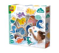 SES Creative | Jouet De Bain Dinosaures En Mousse | 15 Dinos Colorés Flottants | Activité Sensorielle Bébés Dès 12 Mois | Apprentissage Dino | Facile à Ranger | Idée Cadeau Bain Bébé