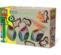Kit de pâte à modeler géant écologique (7x90 g avec outils), Couleurs multiples