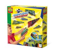 SES Creative Lanceur d'avion en papier 14288 – Tirez plus loin, facile à plier – Jaune