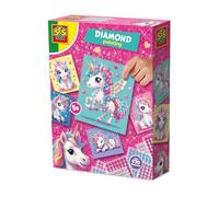 SES Creative Kit Peinture Diamant 14726 Licorne – Dès 3 ans – Cartes avec autocollants diamant