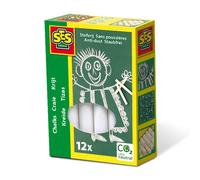 Ses Creative Lot de 12 Craies - Blanche - 10mm