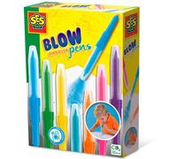SES Creative – Set stylos aérographe 00275 pour enfants, soufflage sûr et amusant – Plusieurs
