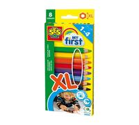 SES Creative | Mes Premiers Crayons Bébé 1 An+ | 8 Crayons Épais Facile à Tenir | Couleurs Vives Lavables Non Toxiques | Crayons Courts Ergonomiques | Activité Motricité Fine Bébé