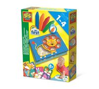 SES Creative | Mes Premiers Crayons Gras Bébé | Kit Coloriage Enfant 1 An+ | 8 Cartes Pliables Animaux | Activité Créative Bébé | Jeu Éducatif Colorier | Crayons Lavables | Idée Cadeau Naissance