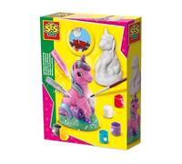 SES Creative Moulage et Peinture Licorne | Activité manuelle | Paillettes | 3 licornes | pour les filles | à partir de 5 ans | Plusieurs couleurs | Plâtre, 6 peintures et paillettes