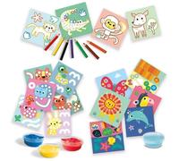 Ses Creative My First - Kit d'activités créatives 3 en 1 avec peinture au doigt, coloriage et formes autocollantes animaux pour bébé dès 12 mois