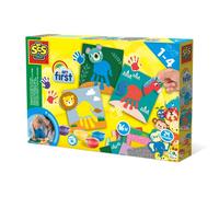 SES Creative My first - Peinture au Doigt Bébé | Animaux Stickers | Non toxique | Végan et Sans Gluten | Made in Holland | Pour les enfants Dès 1 An | 3 Couleurs | 16 Cartes + 24 Autocollants | 14443