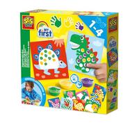 SES Creative – Kit peinture au doigt My First dinosaures, 3 couleurs, ne déteint pas, 1+