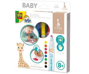 SES Creative - My first - Sophie la girafe - Feutres pour bébé - Peinture bebe - Premier crayon - Peinture a l eau bebe
