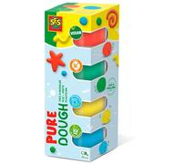 Ses Creative Pack De Pâtes Molles Vegan 4 Pots Couleurs Naturelles 90 Gr