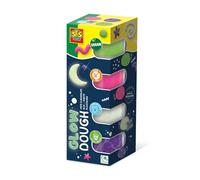 SES Creative Pâte à modeler Feel Good – brillante, vegan, sans gluten, brille dans le noir (4x90gr)