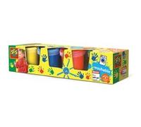 SES Créative 00305 - Peinture à doigts 4 couleurs x145ml, mélangeable, sans gluten, pour les enfants