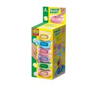 Ses Creative 00397 Peinture au Doigt Pastel - Orange, Bleu, Rose, Lilas, Vert et Jaune Pastel - Couleurs Douces - 6 Pots x 45ml