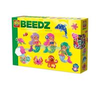 SES Creative - Perles à repasser Beedz - Sirènes océan - Kit de bricolage pour enfants - Animaux en perles - Kit de perles créatives - Avec perles à repasser scintillantes - À partir de 5 ans