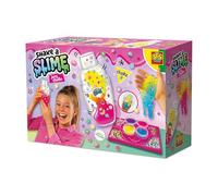Ses Creative - Shake a Slime Juicy Studio - Fabrication de Slime avec décorations sensorielles et Shake Cup - 4 Couleurs Tendance - Plateaux de tri Pratiques
