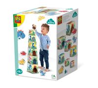SES Creative Stacking blocks tower with dino figures Stacking blocks tower dino