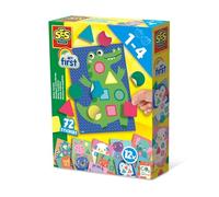 SES Creative 14484 - My first - Mosaïques autocollantes, apprendre à faire des mosaïques avec des cartes d'animaux et des autocollants, set complet pour les enfants de 1 à 4 ans