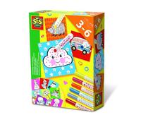 SES Creative 14896 - Tamponner avec des feutres, différent motifs, s'élimine facilement de la plupart des tissus, pour les enfants, Mixte