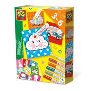 SES Creative Tamponner avec des Feutres | Activité créative | Motifs variés | Lavable | pour les enfants | Plusieurs couleurs